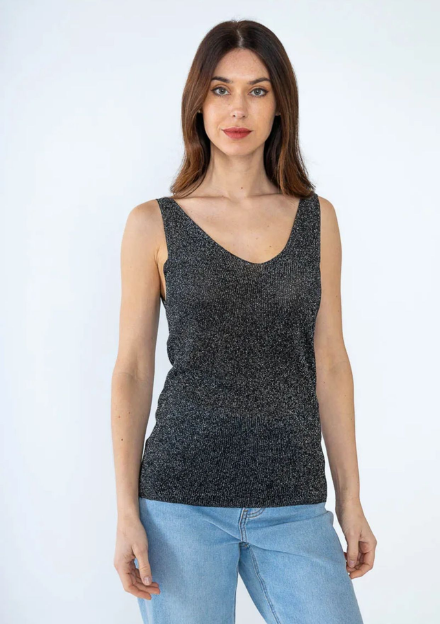 Débardeur en maille fine - noire