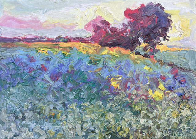 "Augustabendwärme" Öl auf Leinwand, 50 × 70 cm, 2024