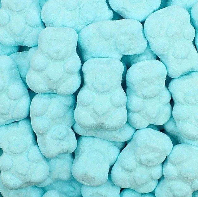 Ourson bleu en marshmallow - 100g