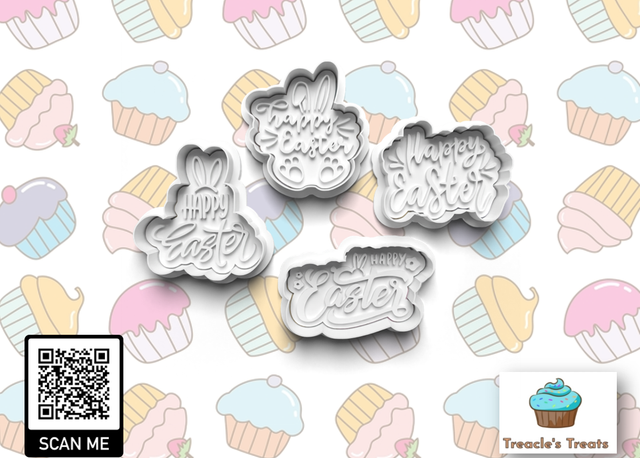 Easter Theme Fondant/cookie stamps with cutters(set 4)
