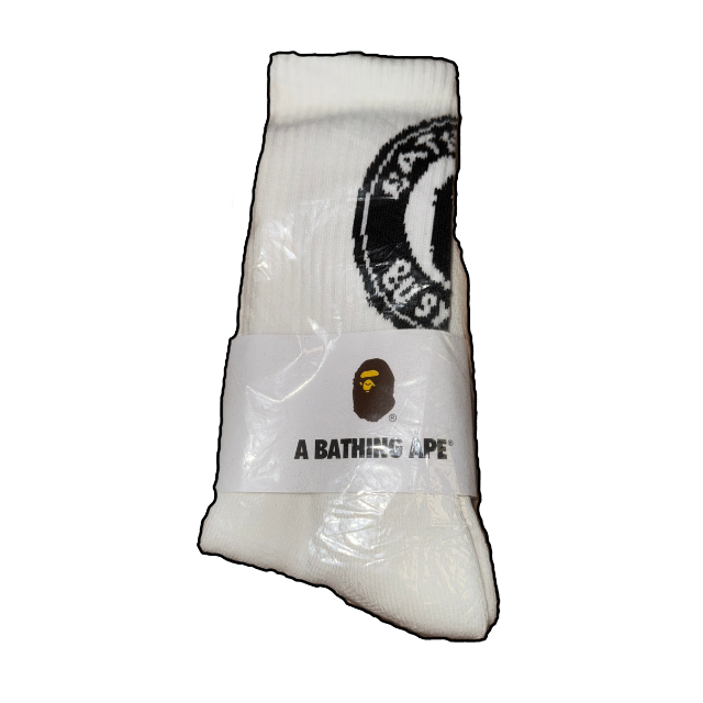 A Bathing Ape Logo Print Regular Fit Socks - UK 8-11