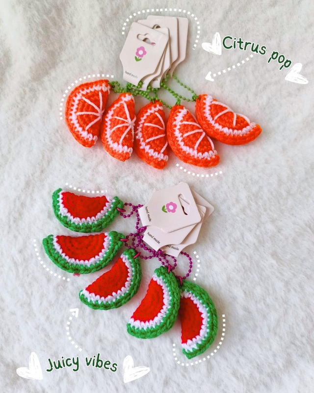 Fruit slices Bag charm/keyring