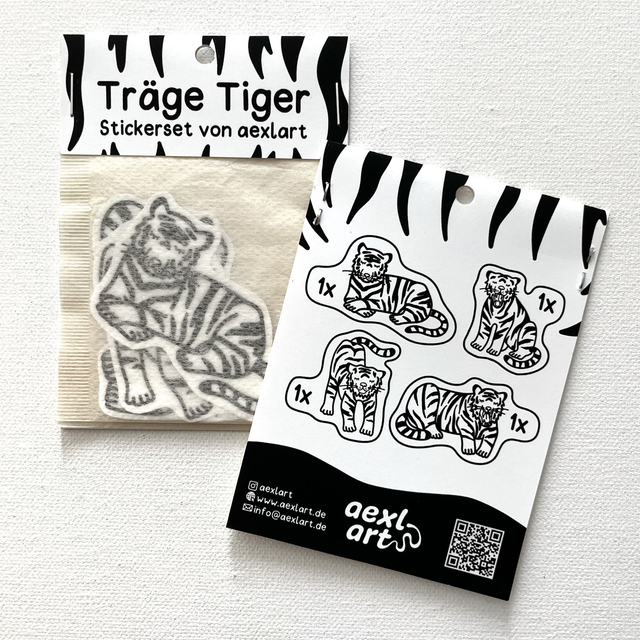 Stickerset Träge Tiger
