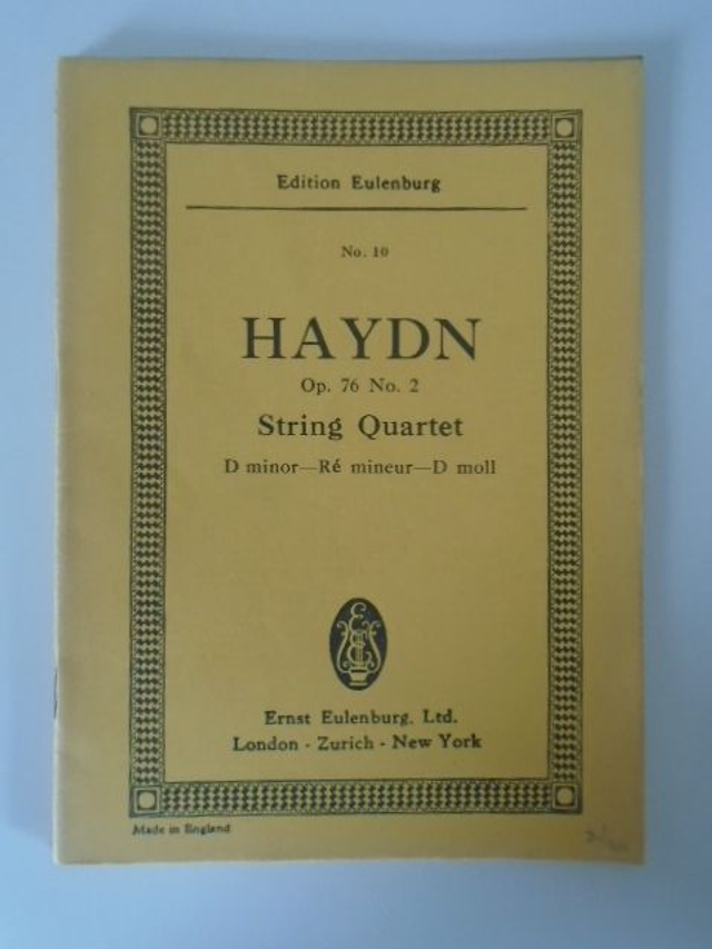 Haydn Op 76 No 2 String Quartet D Minor Edition Eulenburg 10 