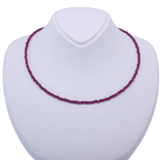 Rubincollier mit rosévergoldetem Silber - Elisabeth