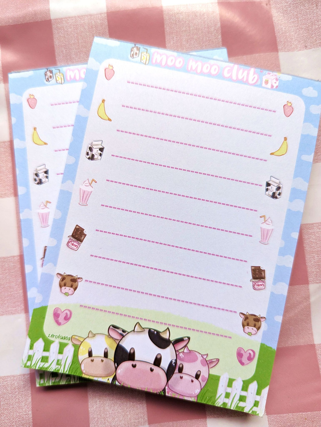 Memoo Cow Pad - memo pad, cute memo pad, block notepads for kids, notepad, cute stationary gifts, kawaii stationary, cow gifts, cowgirl, cowboy