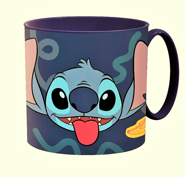 Grande Tasse en Plastique réutilisable pour Micro-Ondes, sous Licence Disney Stitch Palms, sans BPA et capacité de 265 ML
