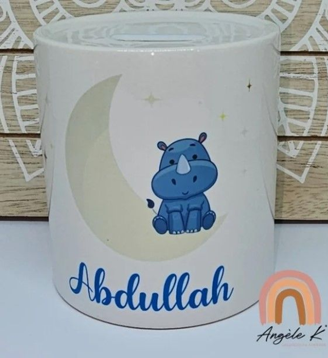 Tirelire céramique personnalisée thème Rhinocéros