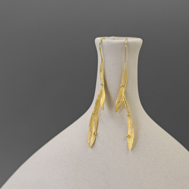In the Breeze Bamboo Silver Earrings