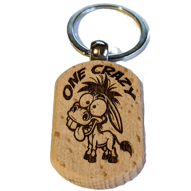 One Crazy Ass Wooden Double Sided Keyring