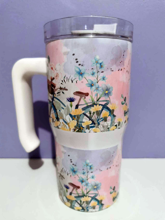 Mug isotherme 600 ml &quot;le vélo dans le jardin&quot;