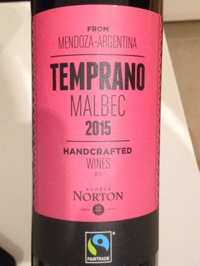 BODEGA NORTON "TEMPRANO MALBEC" ROUGE ARGENTINE