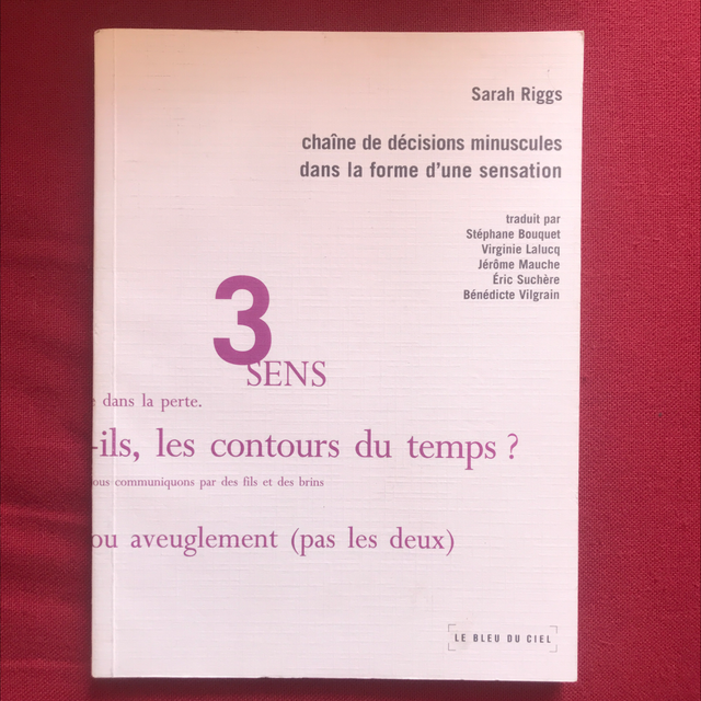 RIGGS Sarah - chaînetière des décisions minuscules dans la forme d’une sensation 