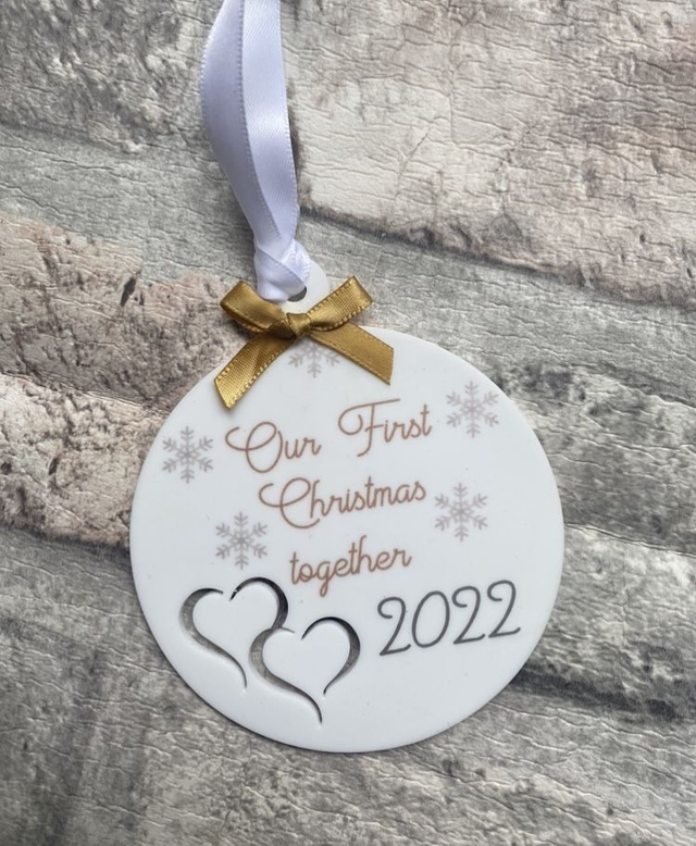Our first Christmas together bauble 