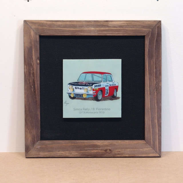 Artimotor enmarcado 21x21 - 1973 Simca Rally - B. Fiorentino
