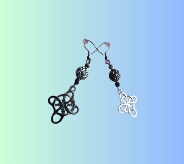 A Boucles d'Oreille Croix Celtique Onyx