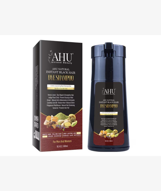 AHU Natural Instant Black Hair Dye Shampoo