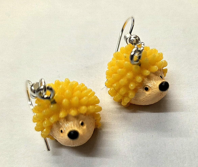 ellow HedgeHog Silver Plated Earrings (nickel free) 
