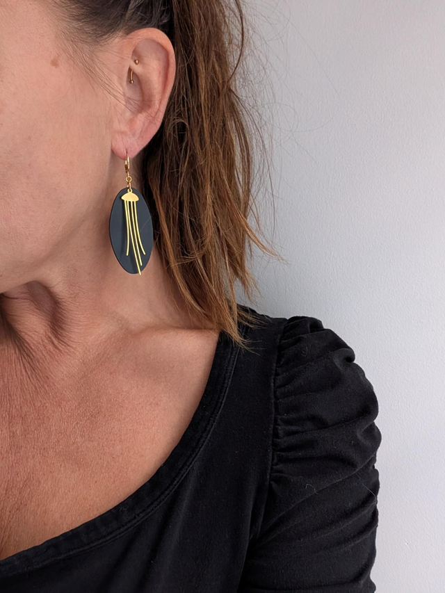 Boucle d'oreille méduse 