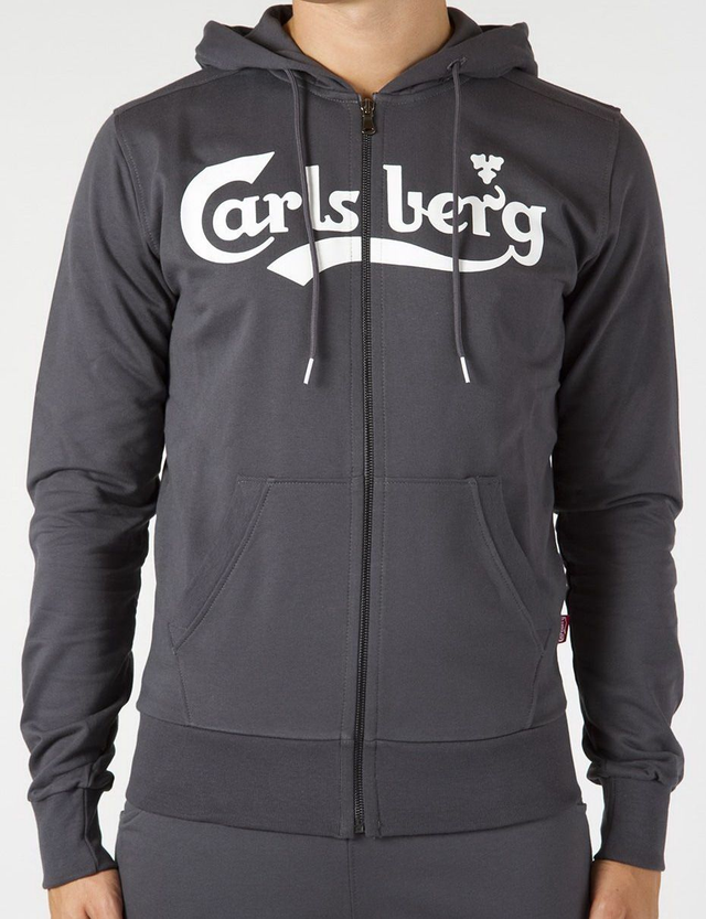 158322 - Carlsberg Felpa Cappuccio Zip Classic