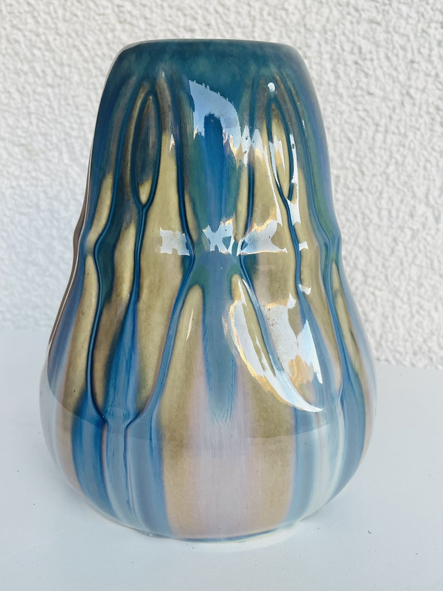 1920 Vase Bleu fait main signé