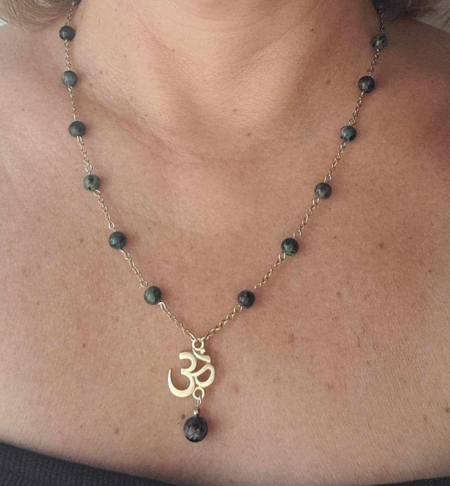 Collier Zoisite acier or inoxydable