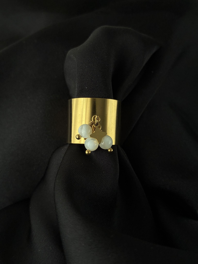 Bague réglable Étoile Perlée Doré