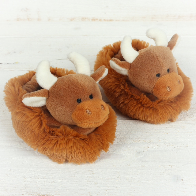 Highland cow baby slippers 0-6 months