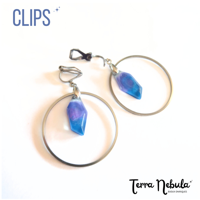 Boucles d&#039;oreilles Clips Eclat de galaxie | BO198