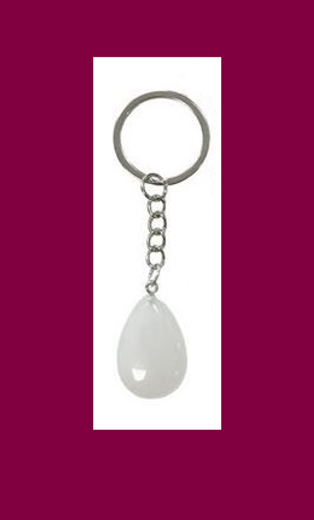 ♡ Porte Clés Goutte Cristal de Roche ♡