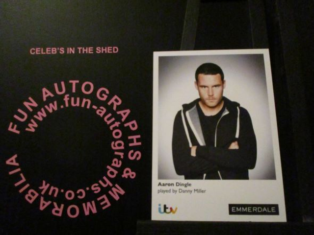 Danny Miller (Aaron Dingle) Original Emmerdale Coloured Itv Logo Cast Card