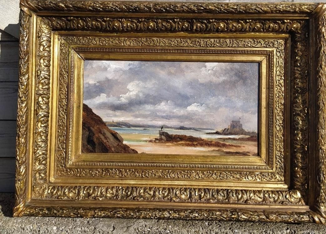 Magnifique marine du XIXe- baie de Saint-Malo 