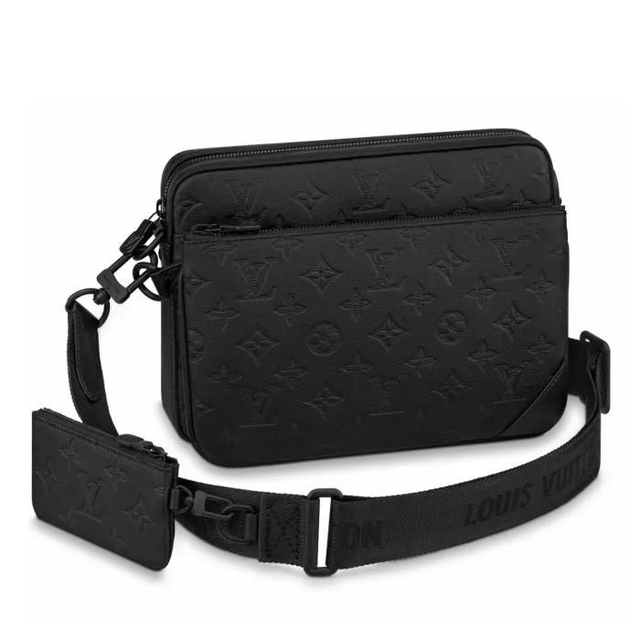 Sac LS VN à bandoulière en cuir imprimé pour homme