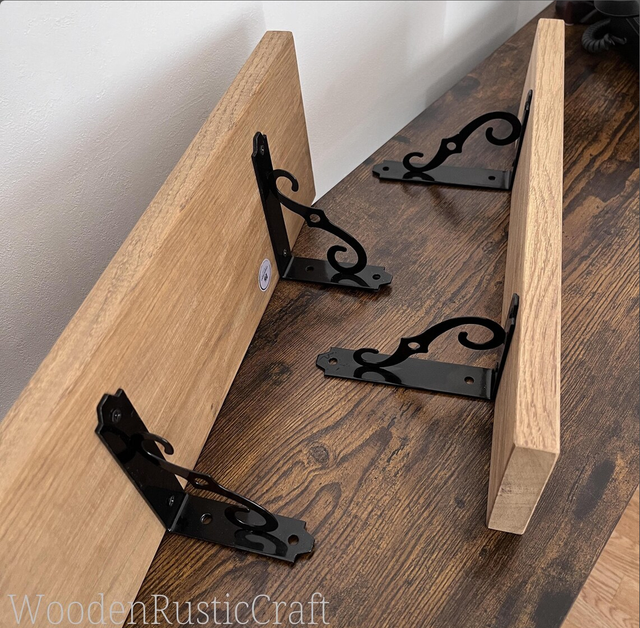 Set of 2 Handmade Oak Wall Shelves