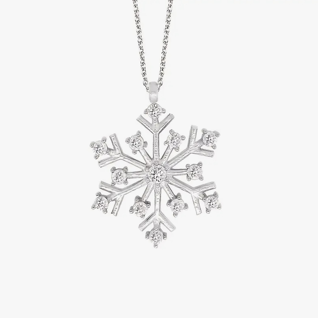 Snowflake necklace - silver
