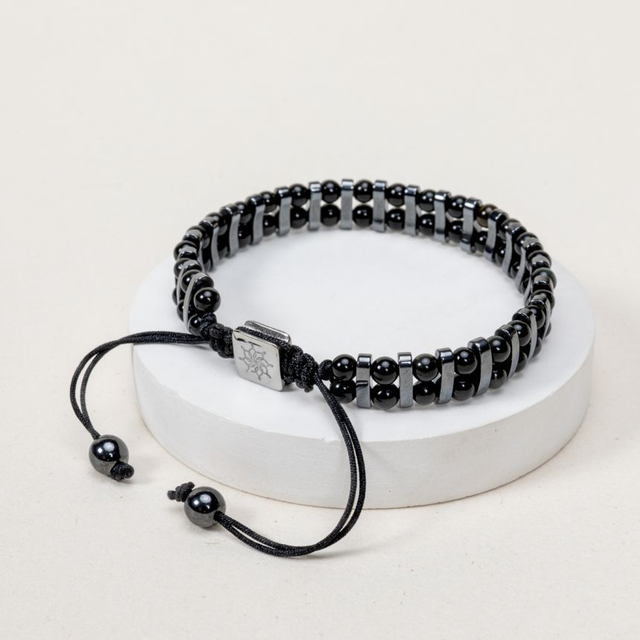 Bracelet Victor - Obsidienne, Hématite