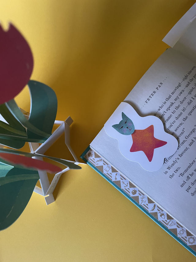 Marque-page magnétique chat étoilé