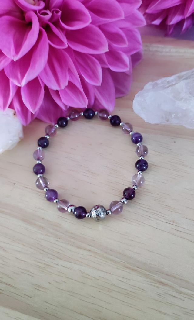 Bracelet "Anxiété et Stress" Améthyste lavande et Améthyste