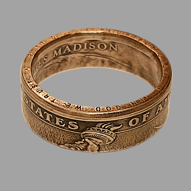 United States One Dollar James Madison 2007 Coin Ring