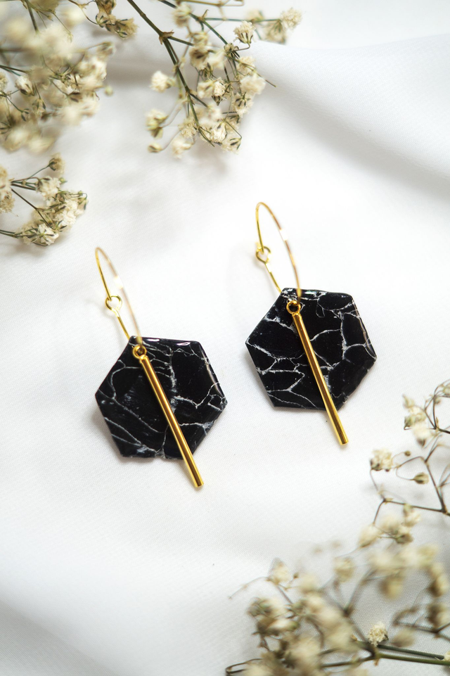 Coloris marbre noir - Boucles Athéna