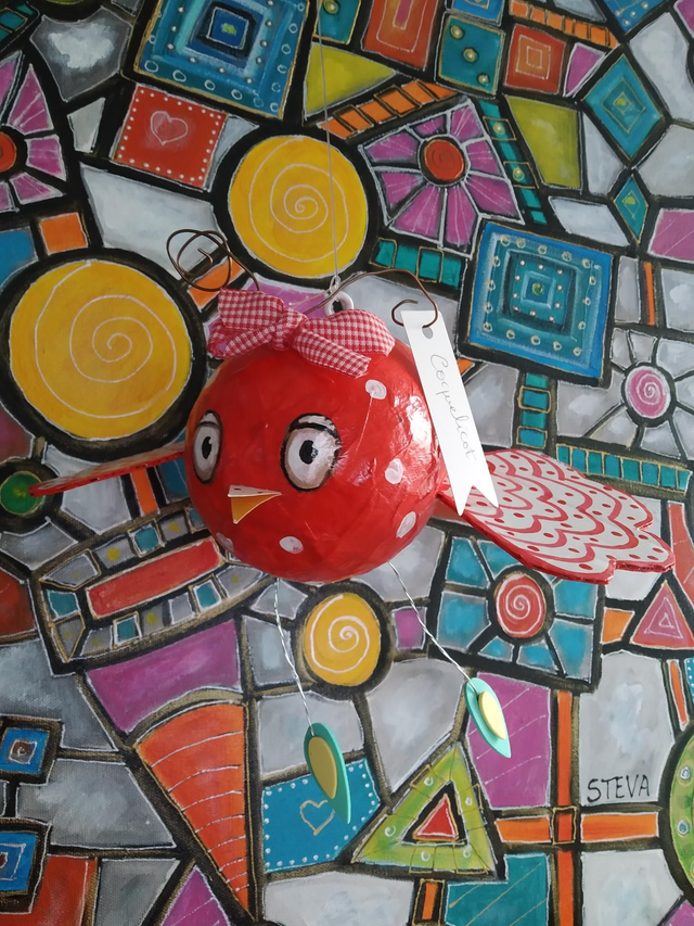 Coquelicot, Poissonneau mobile 22x20cm, vendu