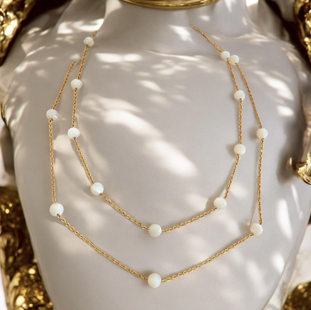 Collier double rang avec perles de Nacre
