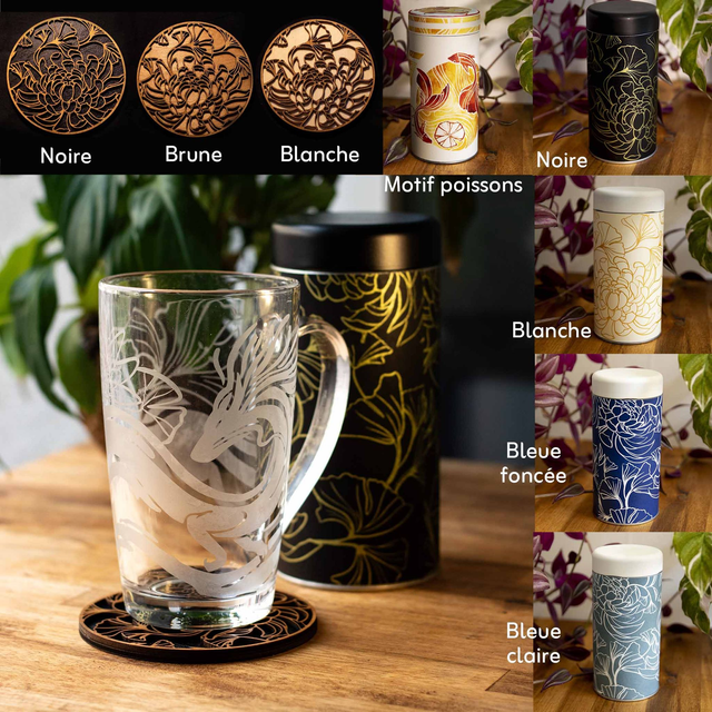 Pack complet dragon - Tasse, sous tasse + boîte à thé