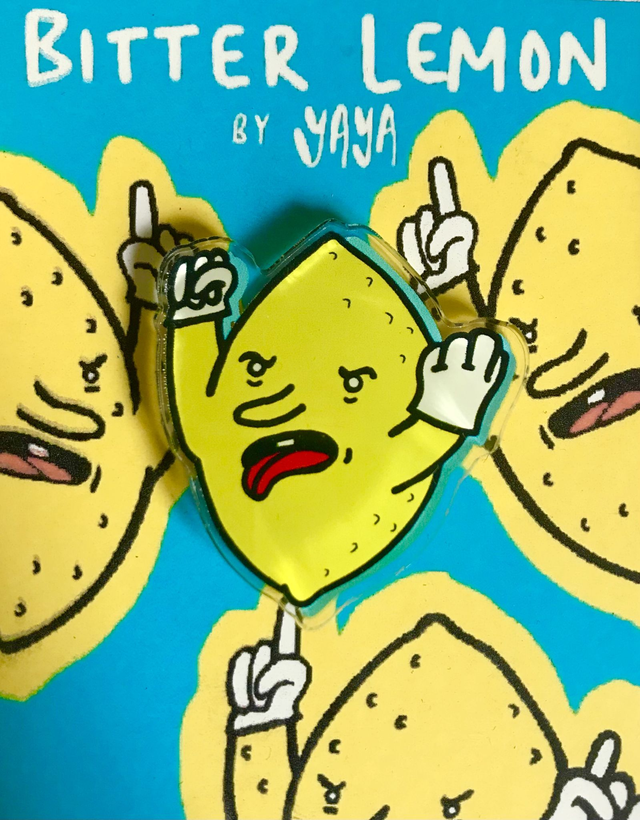 Bitter Lemon Acrylic pin
