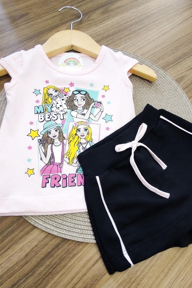 Conjunto Baby Blusa e Short Saia Friends Tam. M