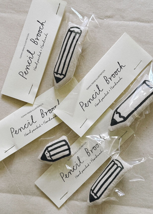 Pencil Brooch Mono - Assorted 