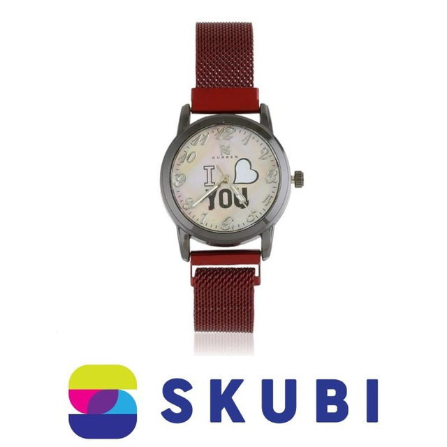 Dámské magnetické hodinky červené - KURREN JG Z3094