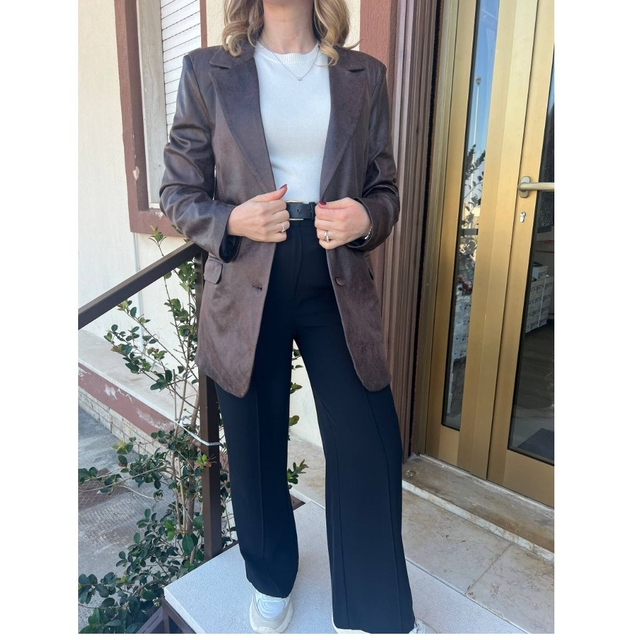 BLAZER IN PELLE TESTA DI MORO EXTĒ