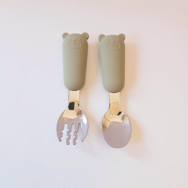 Set Cubiertos - Verde Musgo - Acero Inoxidable