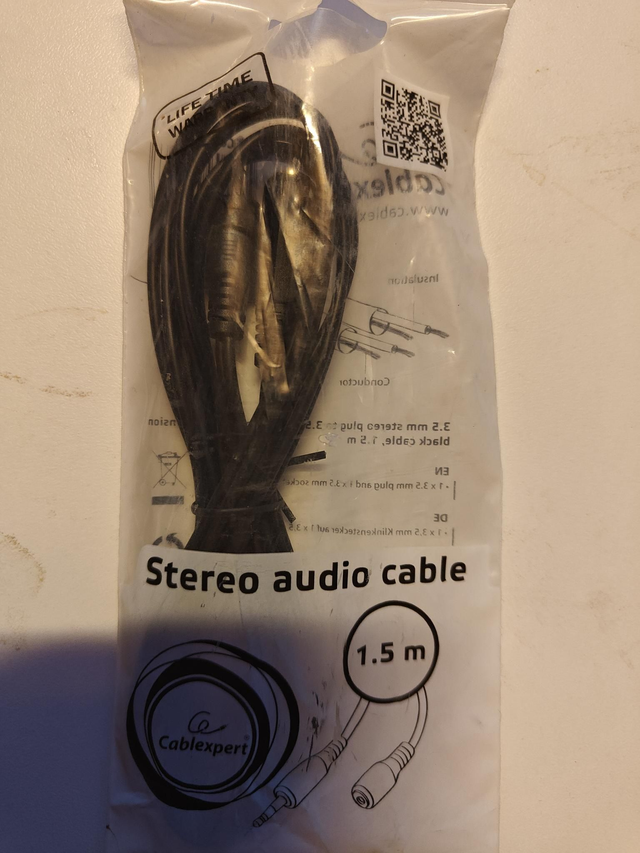 Äänikaapeli 1.5m, naaras-uros 3,5mm - Cablexpert